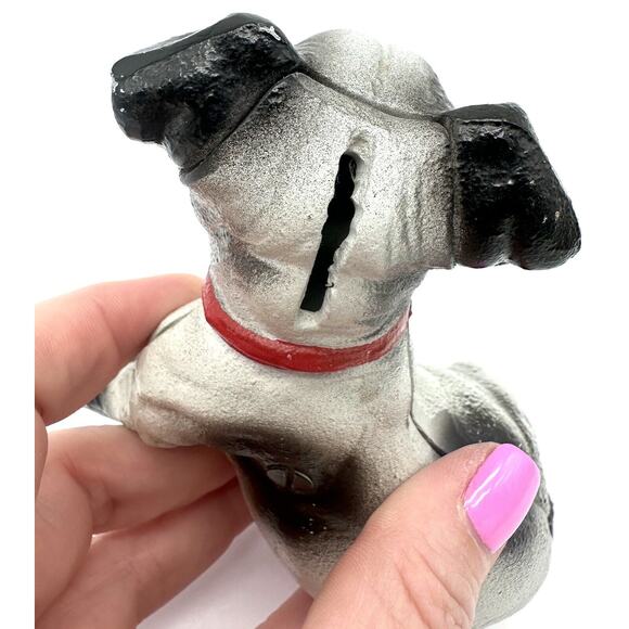 Vintage Cast Iron Hubley Boston Bull Dog Seated Terrier Still Penny Bank NICE - Picture 5 of 9